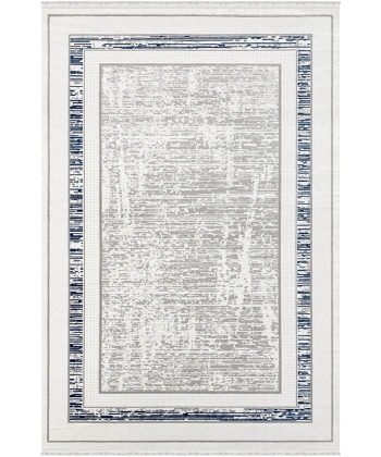 Vesta Koleksiyonu Akrilik Dokuma Saçaklı Halı 3752 Mavi