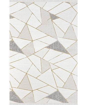 Vesta Koleksiyonu Akrilik Dokuma Saçaklı Halı 3758 Sarı