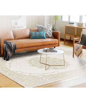 Victoria Koleksiyonu Viskon Akrilik Dokuma Lüks Saçaklı Halı 6010 Bej