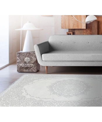 Victoria Koleksiyonu Viskon Akrilik Dokuma Lüks Saçaklı Halı 6011 Gri