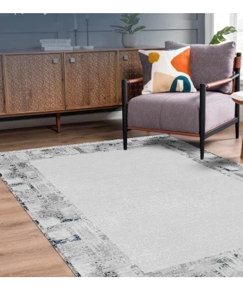 Victoria Koleksiyonu Viskon Akrilik Dokuma Lüks Saçaklı Halı 6012 Mavi