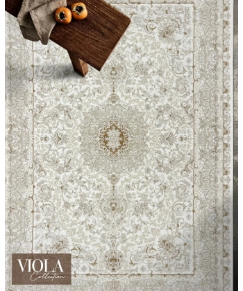 Viola Koleksiyonu Akrilik Dokuma Saçaklı Halı 3401 Gold
