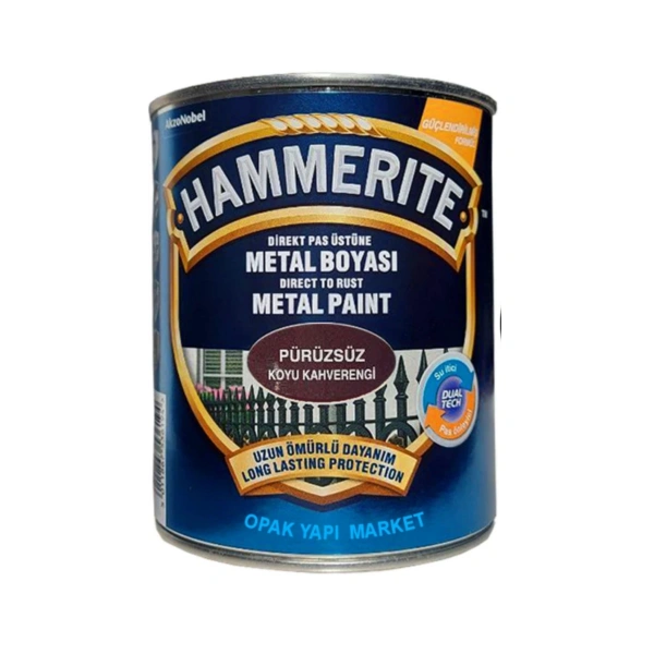 Marshall Hammerite Çekiçlenmiş Metal Boyası 2.5 lt Pürüzsüz Koyu Kahverengi