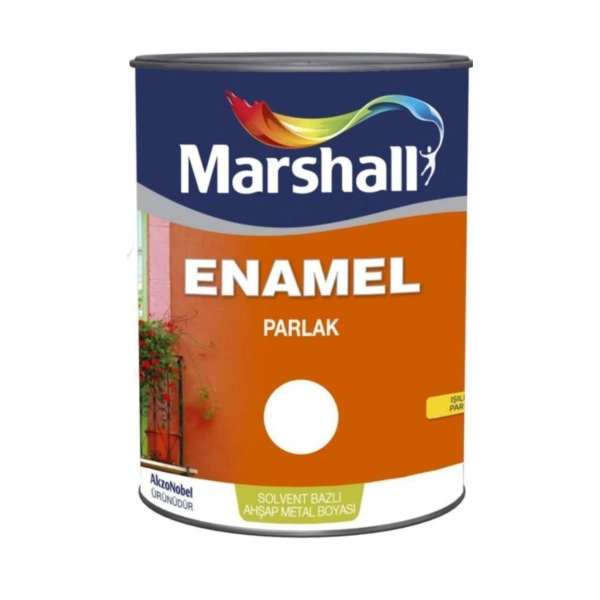 Marshall Enamel Metal ve Ahşap Sentetik Boya 0.75 lt Parlak Beyaz