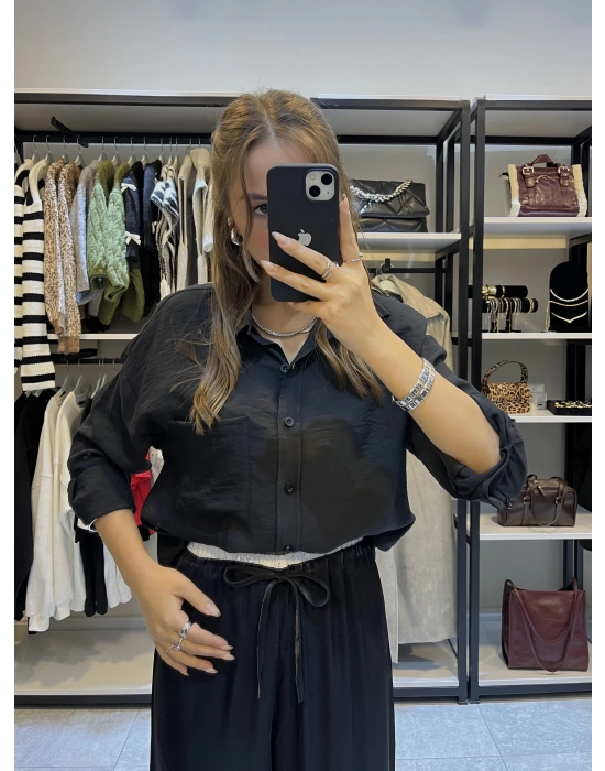 Marka Oversize Gömlek Siyah