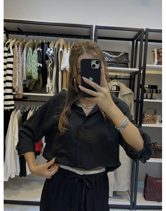 Marka Oversize Gömlek Siyah
