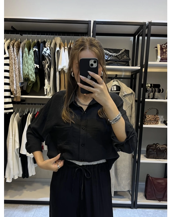 Marka Oversize Gömlek Siyah