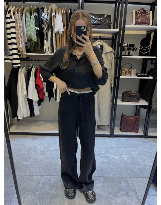 Marka Oversize Gömlek Siyah