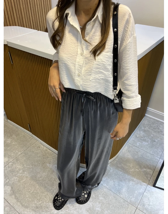 Marka Oversize Gömlek Beyaz