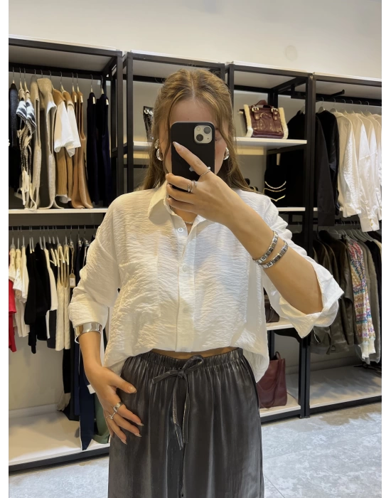 Marka Oversize Gömlek Beyaz