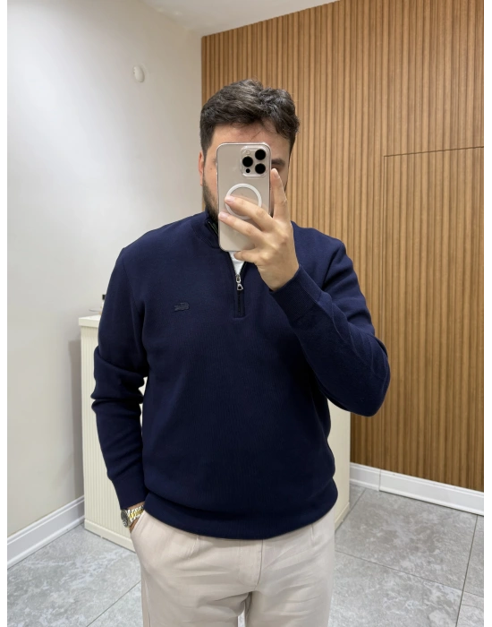 Yarım Fermuarlı Marka Model Kazak Lacivert