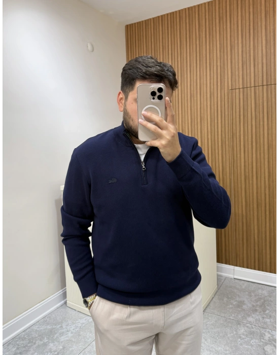 Yarım Fermuarlı Marka Model Kazak Lacivert