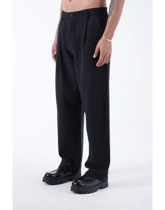 Tek Pileli Pantolon Siyah