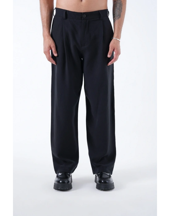 Tek Pileli Pantolon Siyah