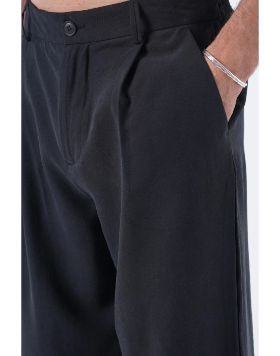 Tek Pileli Pantolon Siyah