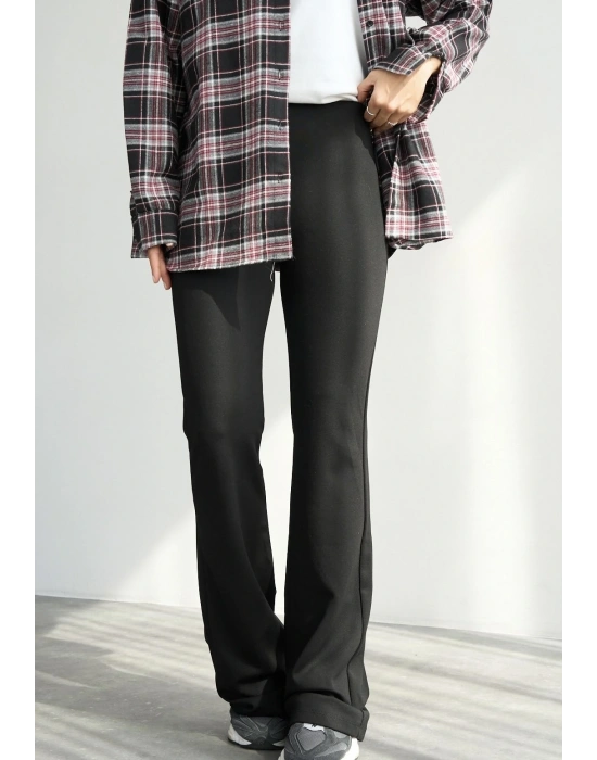 Marka Model İspanyol Paça Tayt Siyah