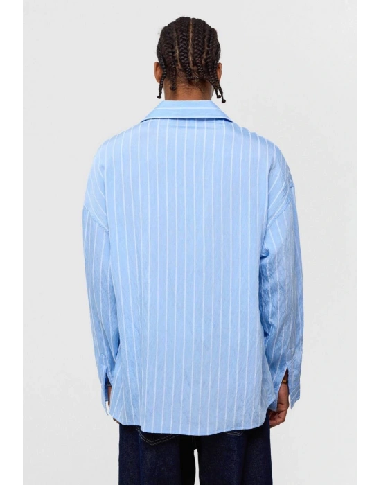 Mavi Beyaz Çizgili Gömlek