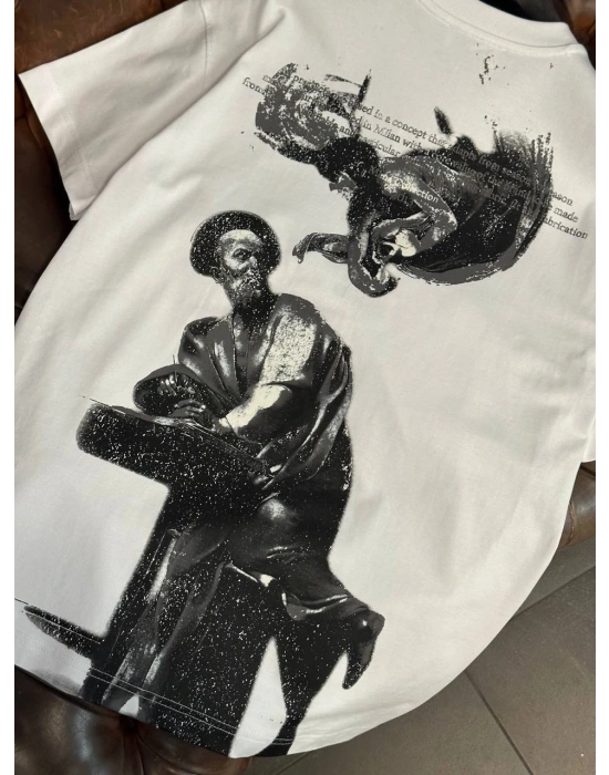 Marka Model Baskılı Tshirt Beyaz