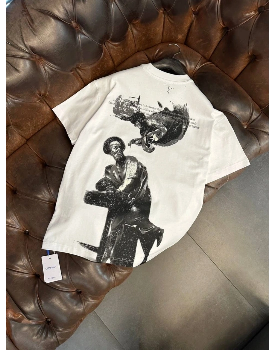 Marka Model Baskılı Tshirt Beyaz