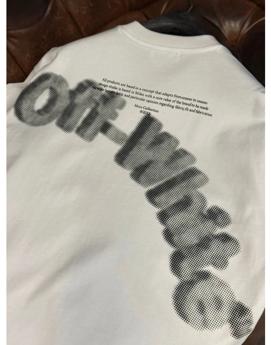 Marka Model Baskılı Tshirt Beyaz