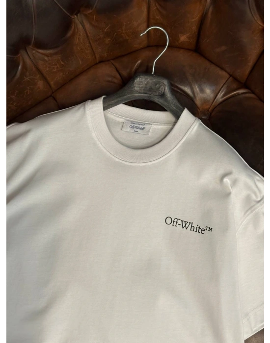 Marka Model Baskılı Tshirt Beyaz