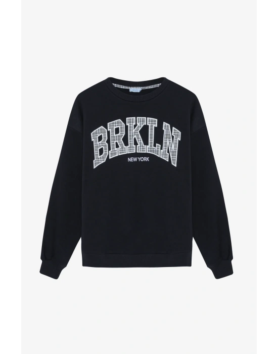 Nakış Detaylı Sweatshirt Lacivert