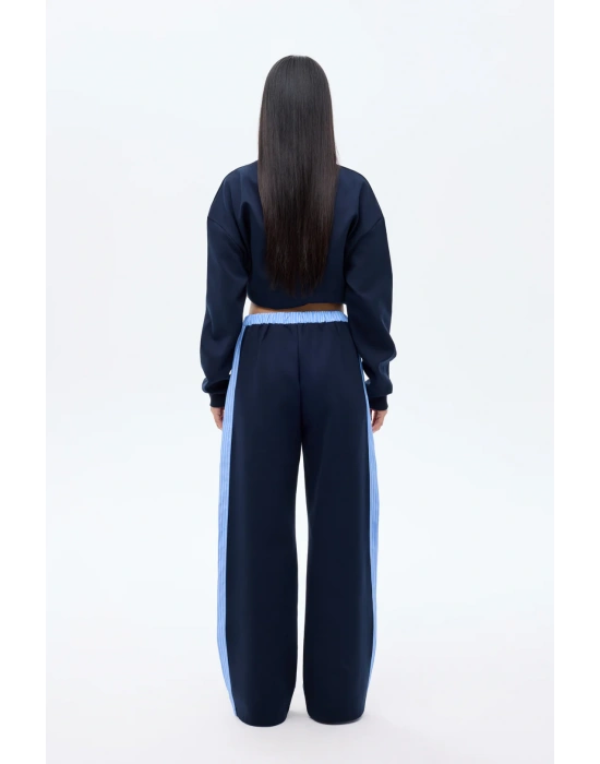 Çizgi Detaylı Pantolon Lacivert