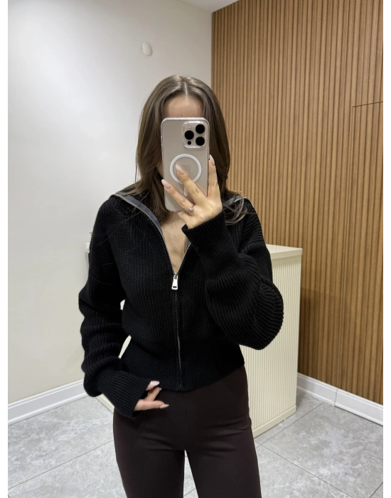 Selanik Örgü Hırka Siyah