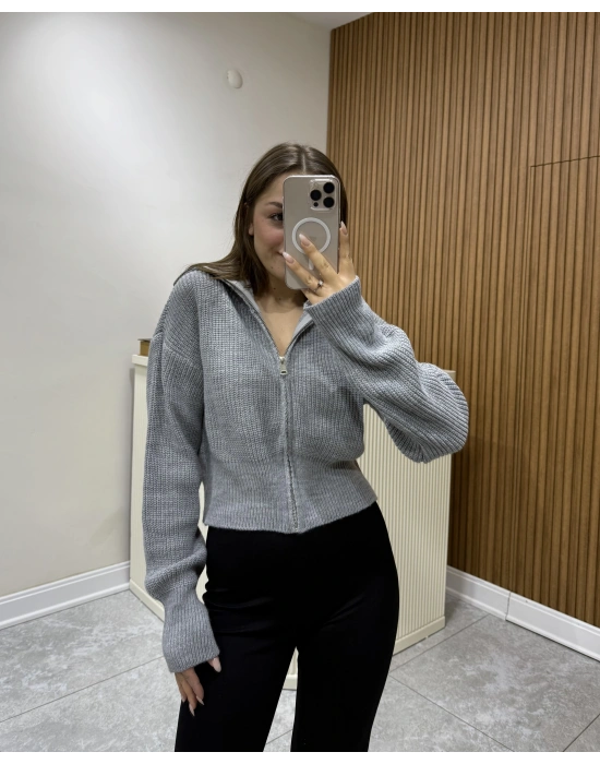 Selanik Örgü Hırka Gri