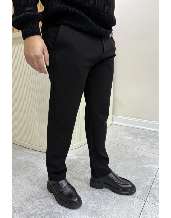 Diagonel Kumaş Pantolon Siyah