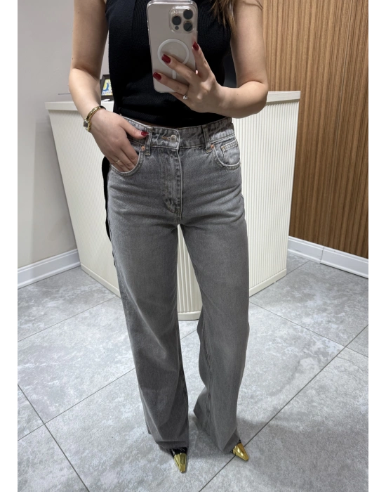 Wıde Leg Jean Gri