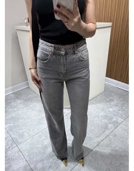 Wıde Leg Jean Gri