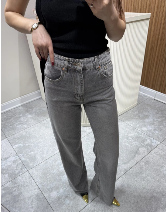 Wıde Leg Jean Gri