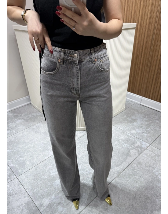 Wıde Leg Jean Gri