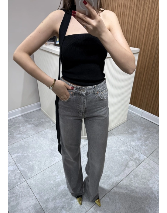 Wıde Leg Jean Gri