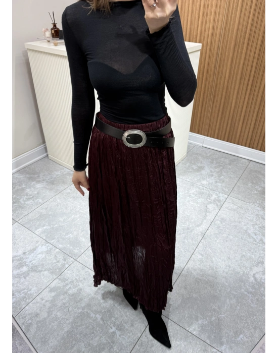 Kırışık Mürdüm Etek