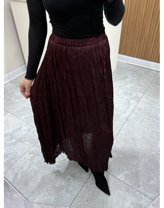 Kırışık Mürdüm Etek