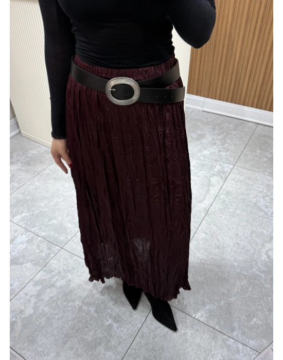 Kırışık Mürdüm Etek