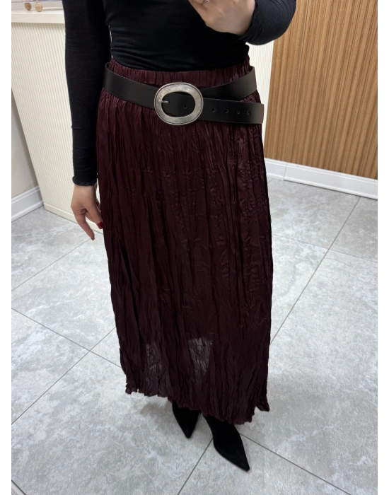 Kırışık Mürdüm Etek