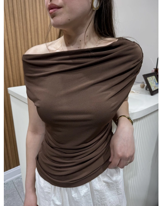 Kayık Kahve Bluz Kahve