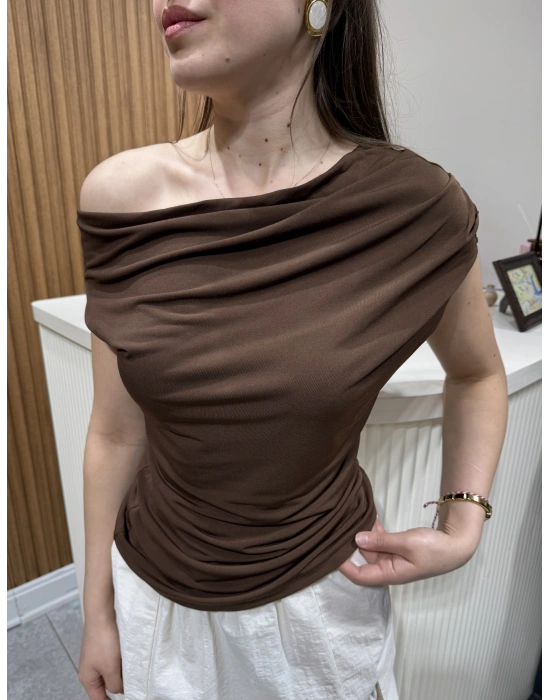 Kayık Kahve Bluz Kahve