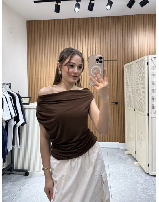 Kayık Kahve Bluz Kahve