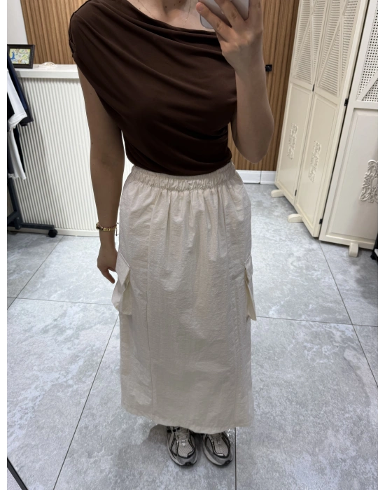 Paraşüt Astarlı Krem Etek