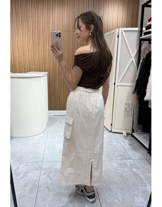 Paraşüt Astarlı Krem Etek