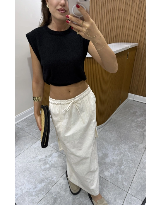 Paraşüt Astarlı Krem Etek