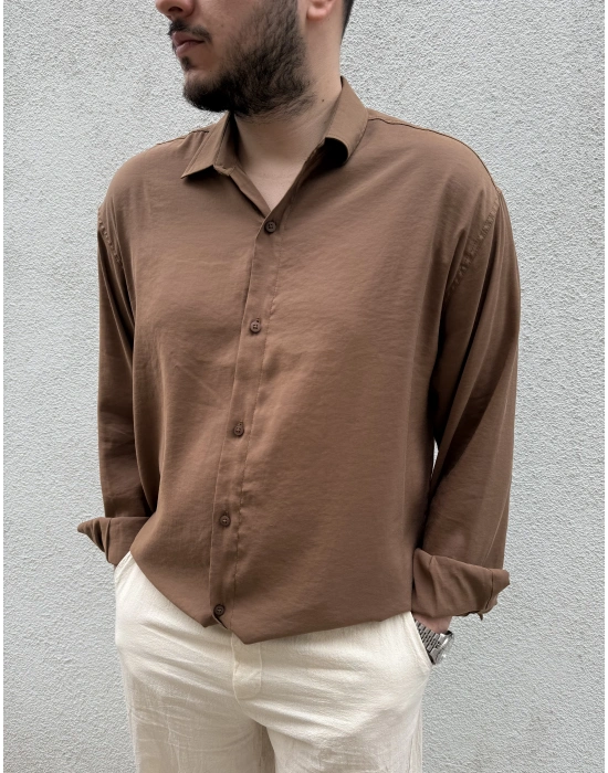 Tensel Kahve Gömlek