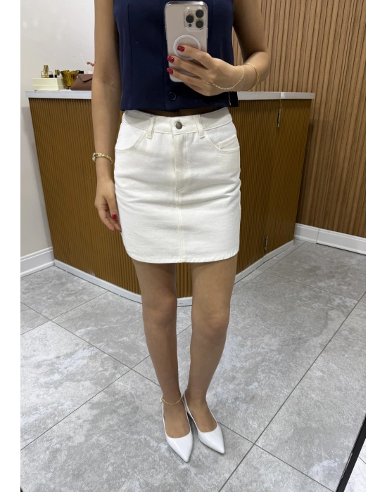 Bej Denim Etek