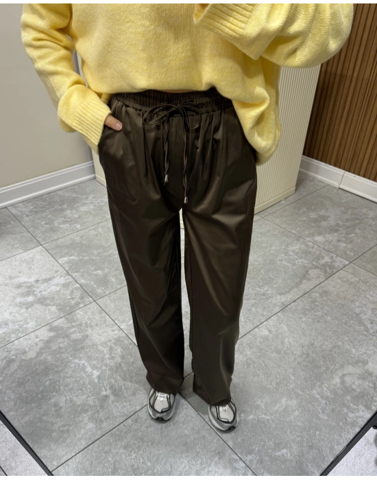 Beli Lastikli Saten Pantolon