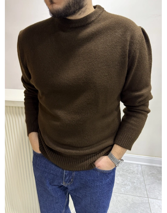 Bisiklet Yaka Kazak Acı Kahve