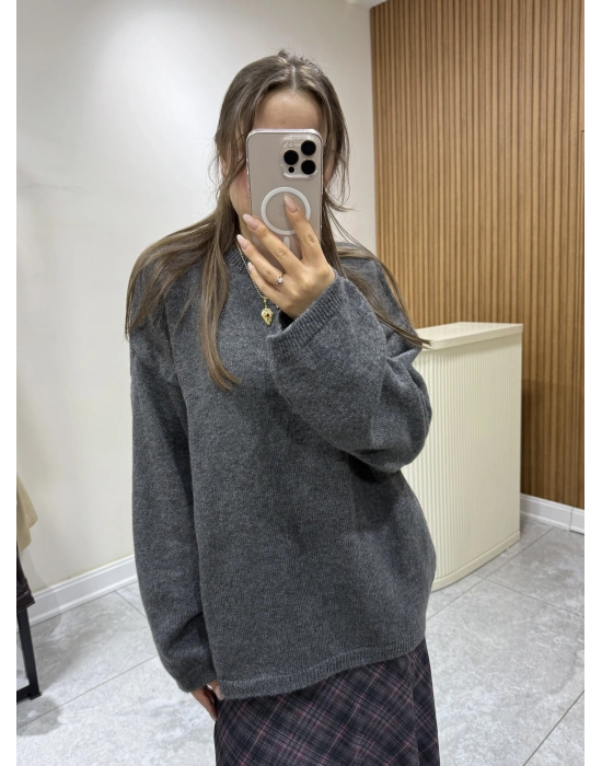 Bisiklet Yaka Kazak Antrasit